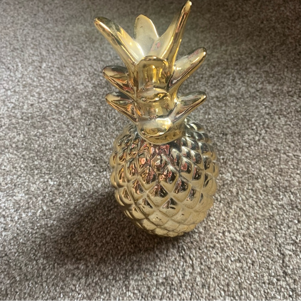 Gold Pineapple Coin Bank